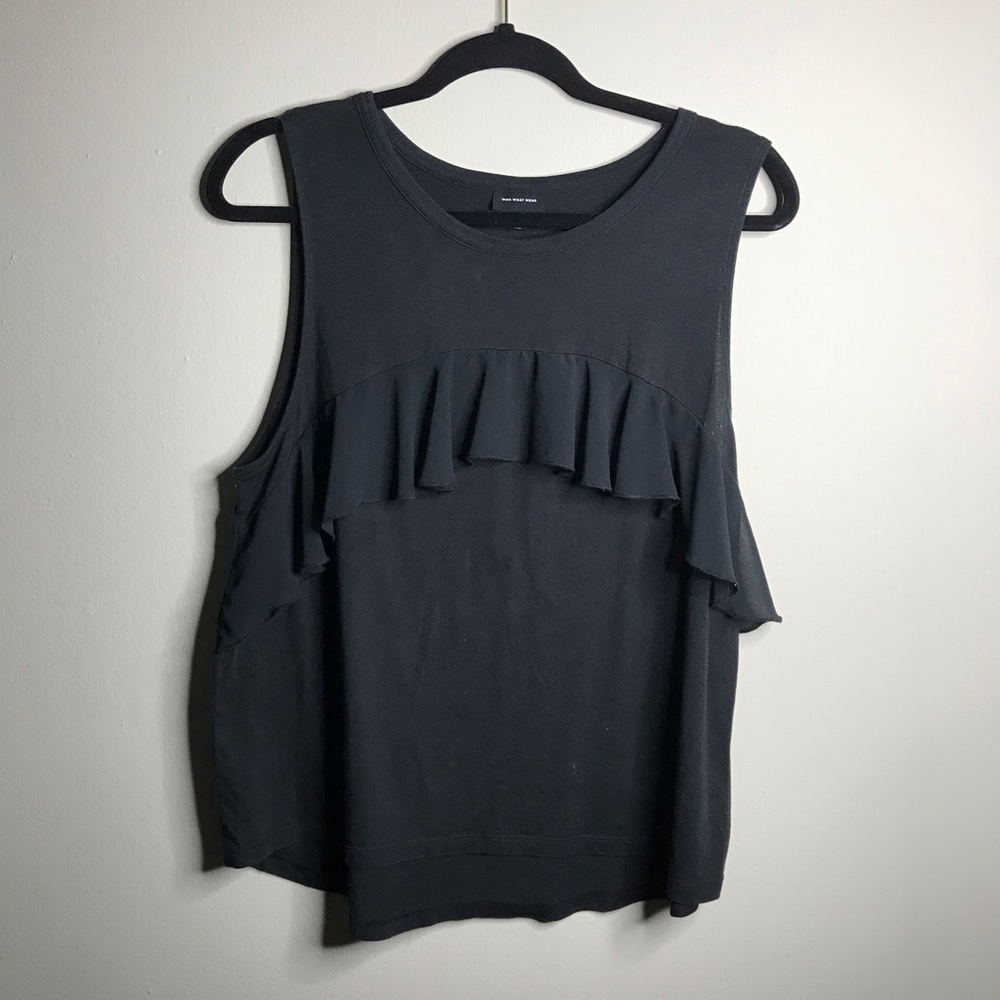 Who What Wear Ruffled Back Tank Blouse Large